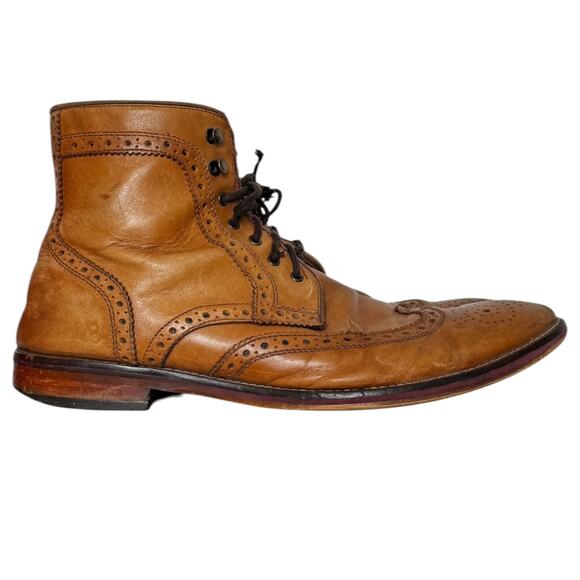 Vintage Johnston & Murphy Wingtip Boots Brown Leather Brogue Size 8 main image 8